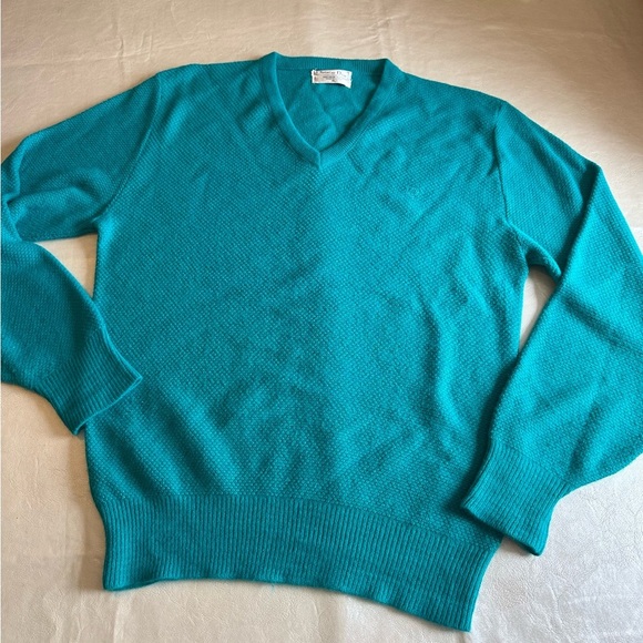 Dior Blue V-Neck Sweater Soft Knit Timeless Design - Picture 1 of 5